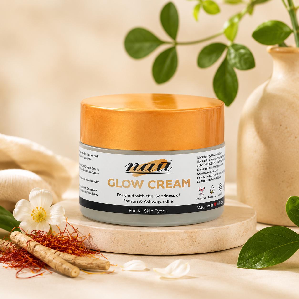 Nau Glow Cream with saffron & Ashwagandha