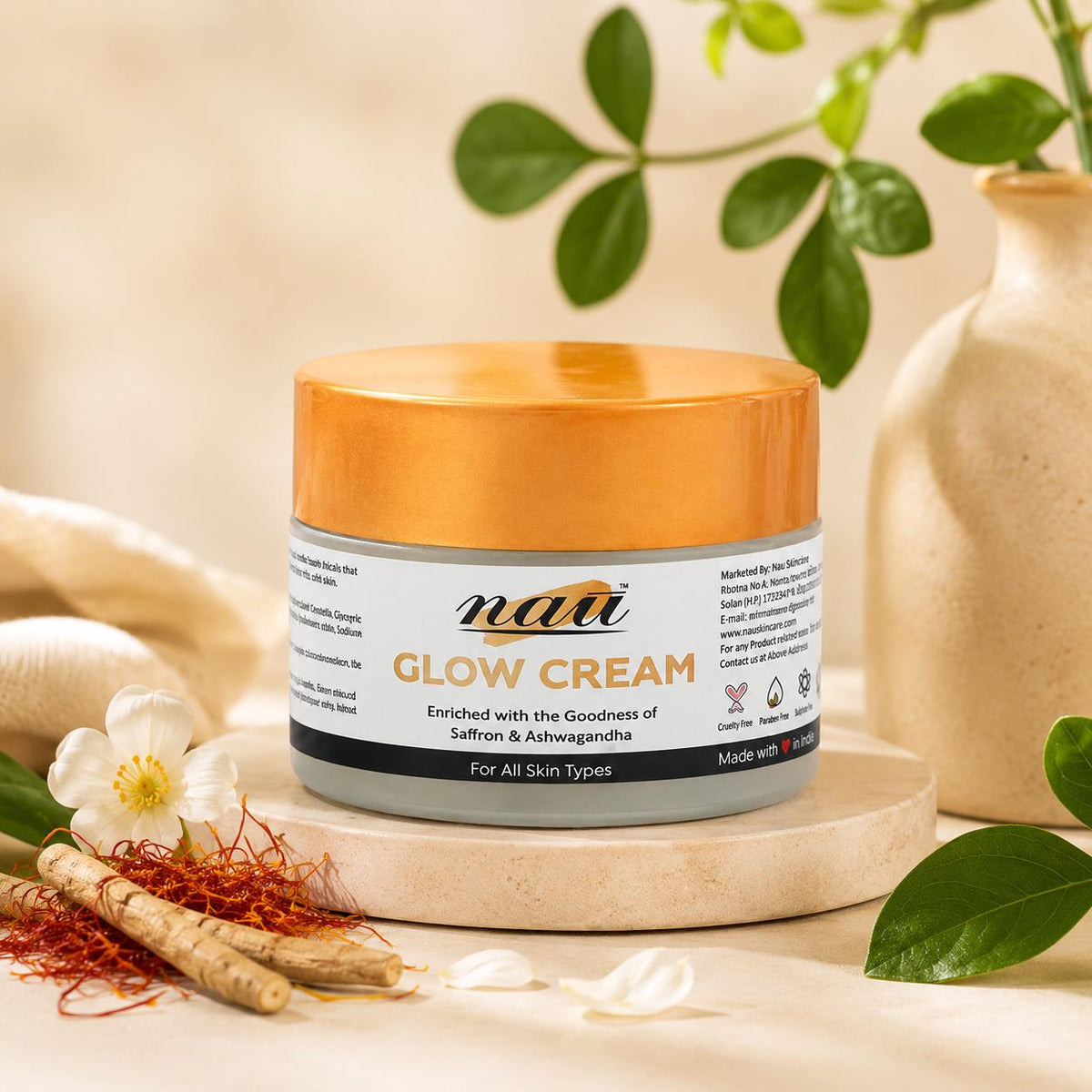 Nau Glow Cream with  saffron & Ashwagandha
