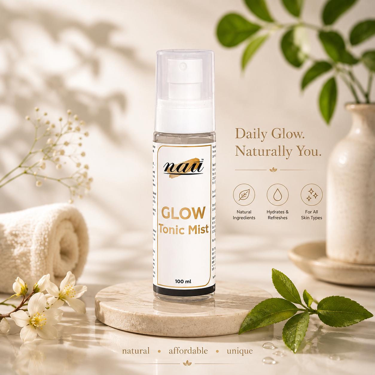 Nau Glow Tonic Mist with Avocado oil and Orange Peel Ext.