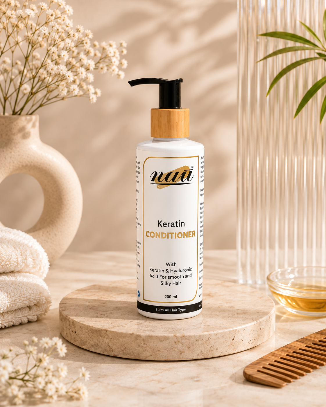 Nau Keratin Hair Conditioner (With keratin & Hyaluronic Acid) For smooth and silky Hair  (Suits All Hair Type)