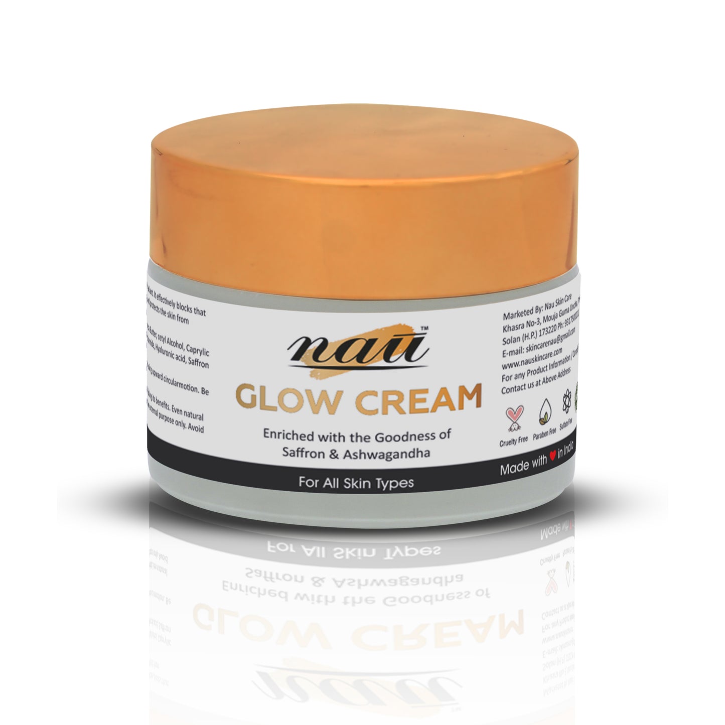 Nau Glow Cream with  saffron & Ashwagandha